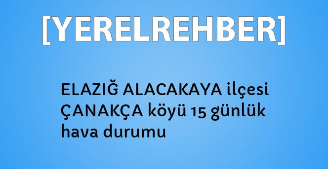 Elazig Alacakaya Ilcesi Canakca Koyu 15 Gunluk Hava Durumu Yerelrehber Turkiye Nin Rehberi