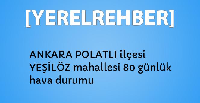 Ankara Polatli Ilcesi Yesiloz Mahallesi 80 Gunluk Hava Durumu Yerelrehber Turkiye Nin Rehberi