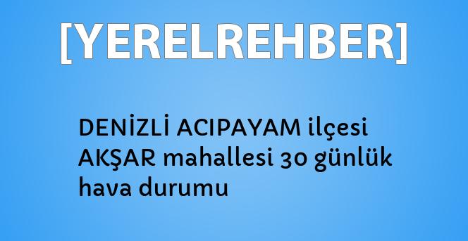 Denizli Acipayam Ilcesi Aksar Mahallesi 30 Gunluk Hava Durumu Yerelrehber Turkiye Nin Rehberi